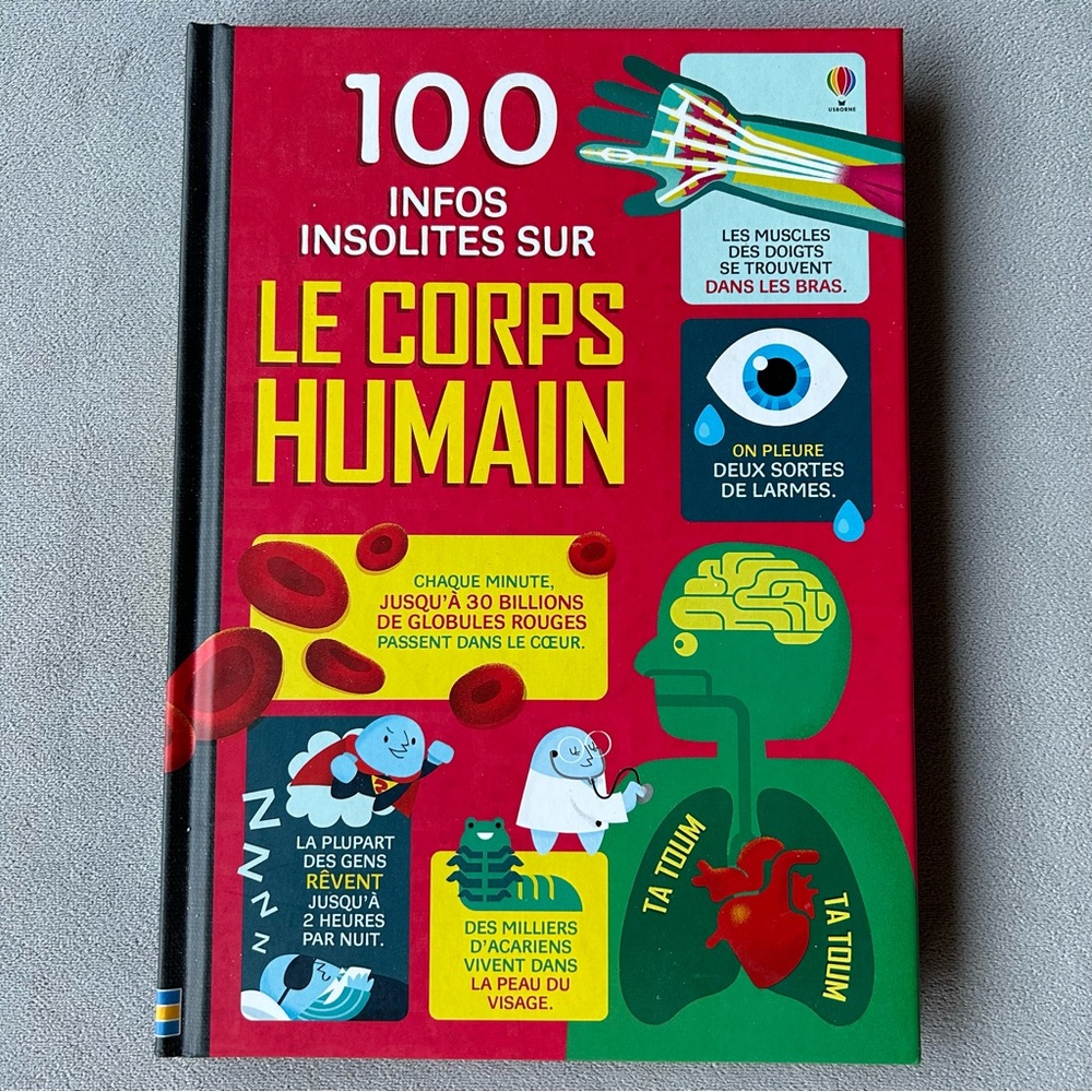 FRENCH ~ Usborne ~ 100 Infos insolites sur le corps humain ~ Hardcover